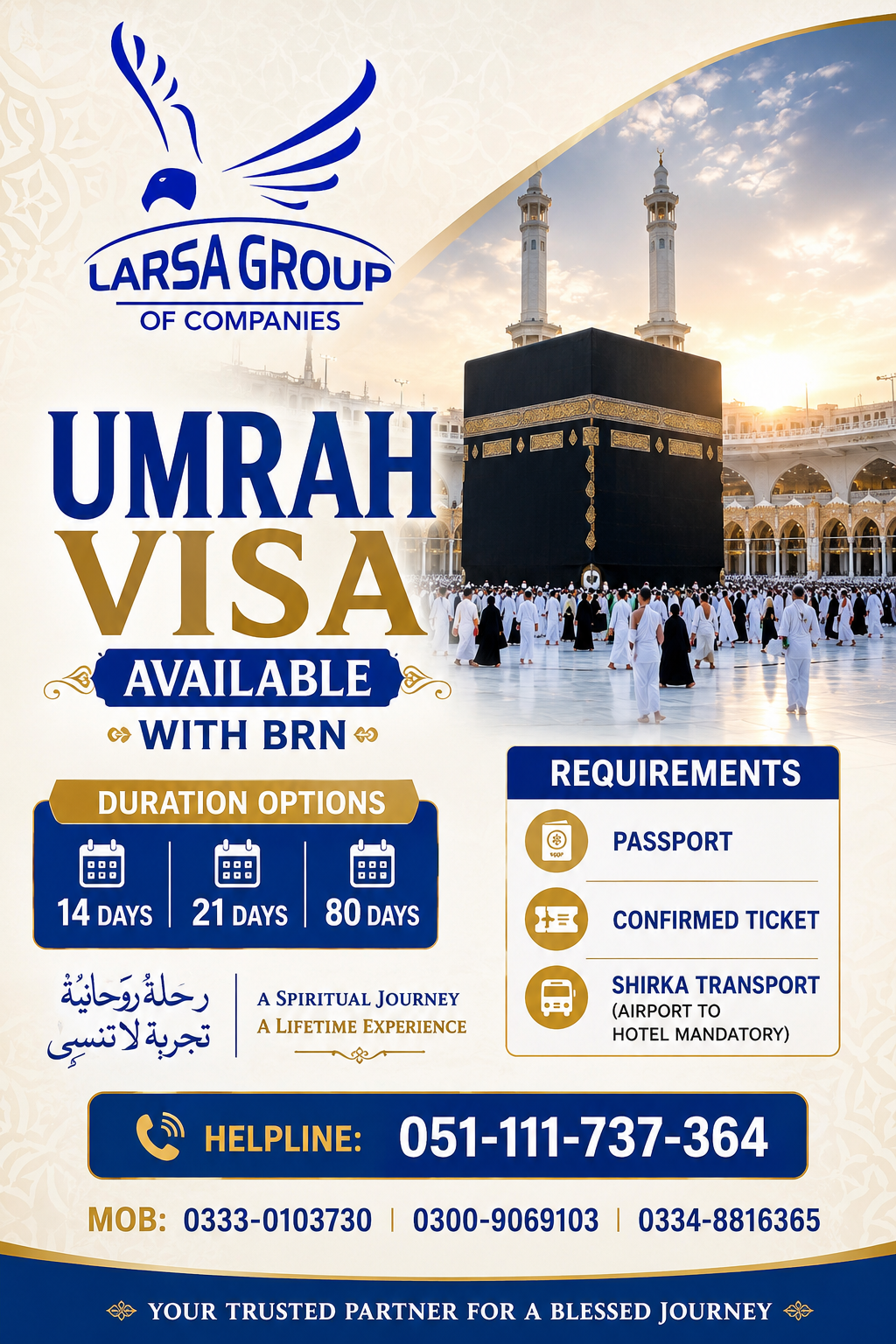 LARSA GROUP UMRAH VISA ONLY AVB